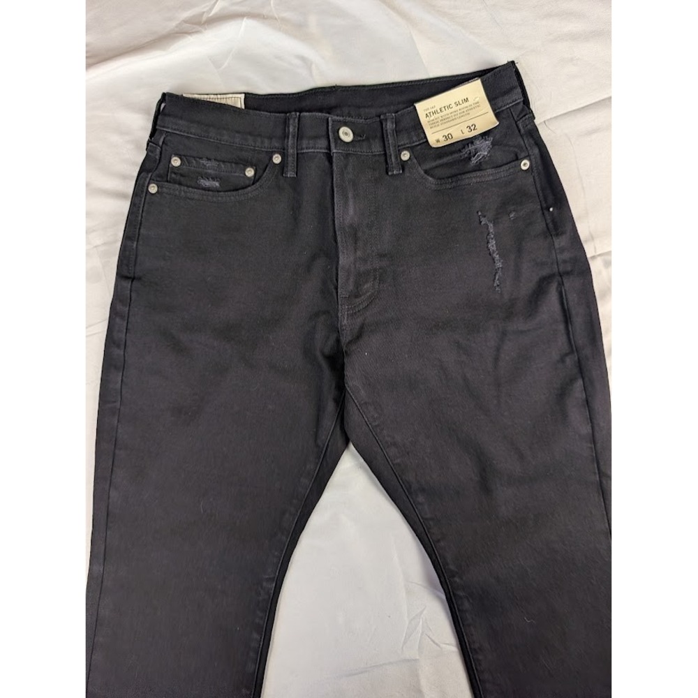 Abercrombie & Fitch Athletic Slim Stretch Distressed Black Jeans Men's 30x32 - Picture 4 of 12